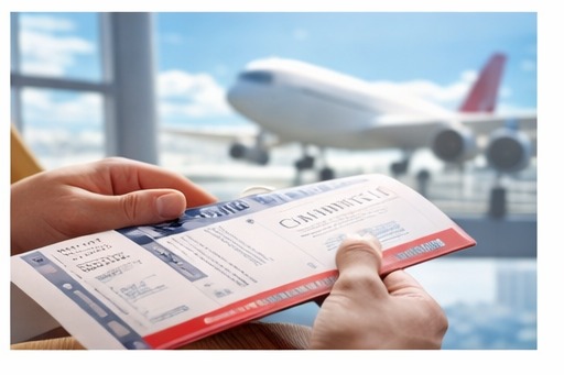 Billet d'avion devant un avion